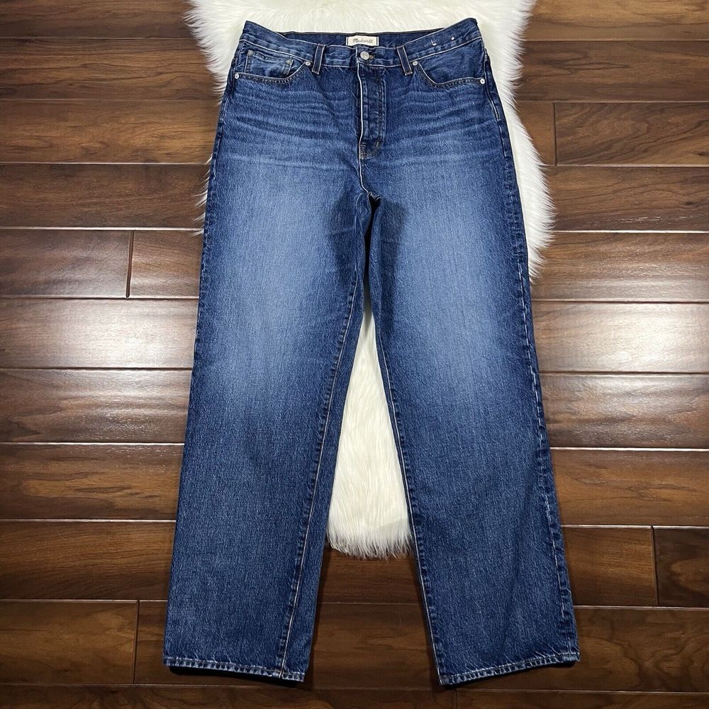 Madewell Womens Size 31 Tall Stoughton Wash Low Slung Straight Denim Jeans NM774
